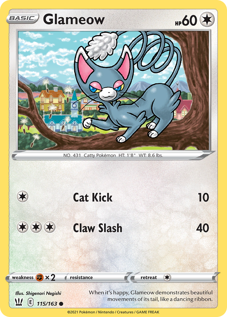 Glameow - 115/163 - Battle Styles SWSH5 - Common