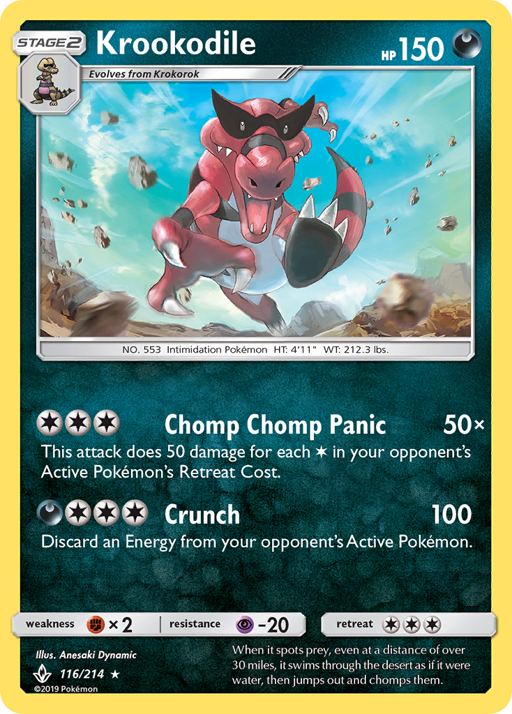 Krookodile - 116/214 - Unbroken Bonds SM10 - Rare