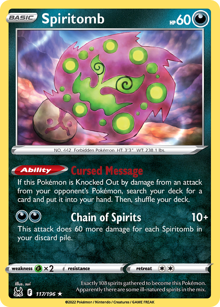 Spiritomb - 117/196 - Lost Origin SWSH11 - Rare