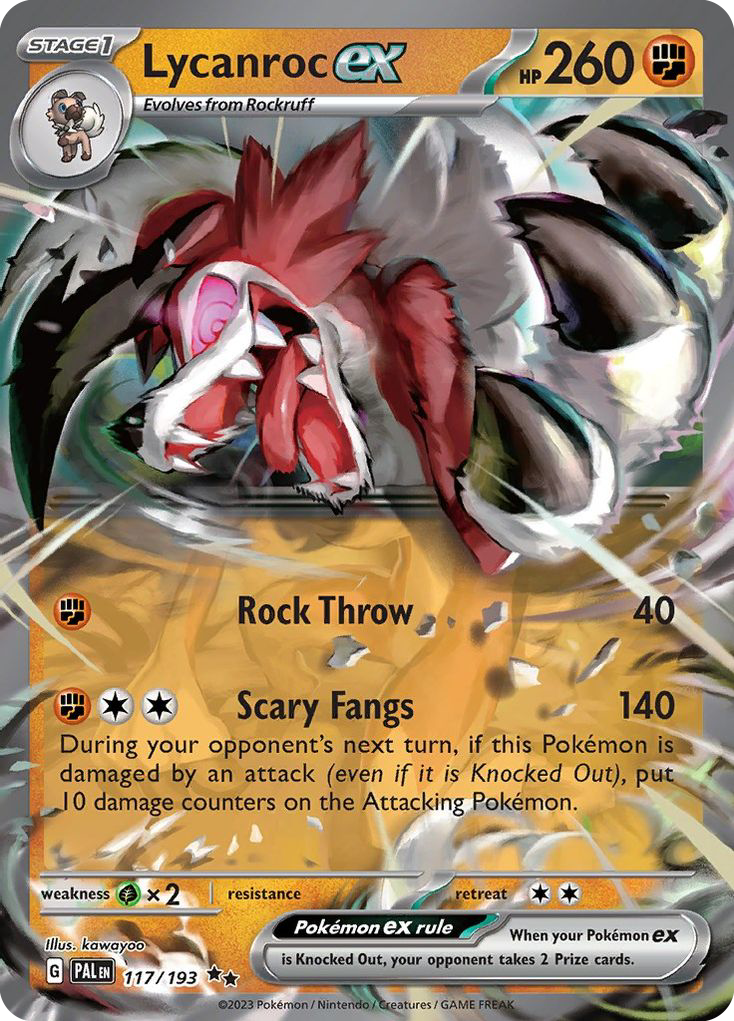 Lycanroc ex - 117/193 - Paldea Evolved SV2 - Double Rare