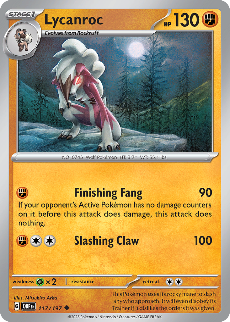 Lycanroc - 117/197 - Obsidian Flames SV3 - Uncommon