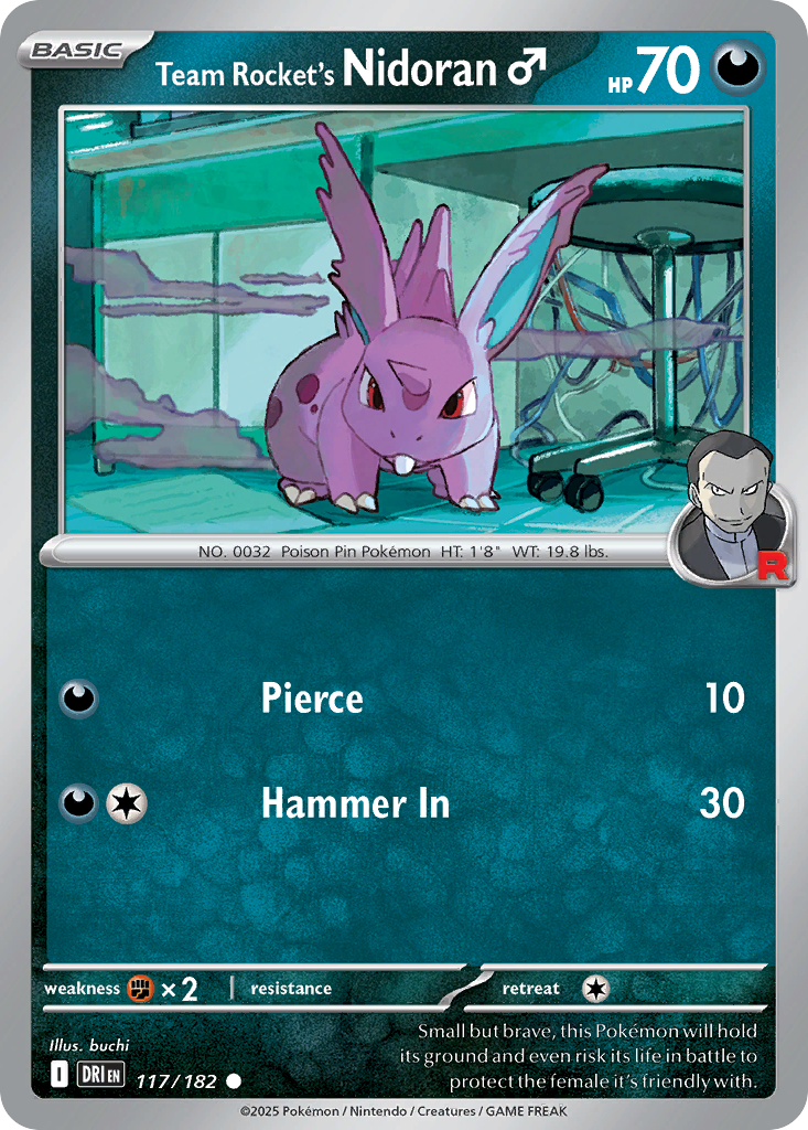 Team Rocket's Nidoran♂ - 117/182 - Destined Rivals SV10 - Common