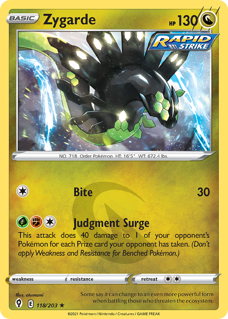 Zygarde - 118/203 - Evolving Skies SWSH7 - Rare Holo