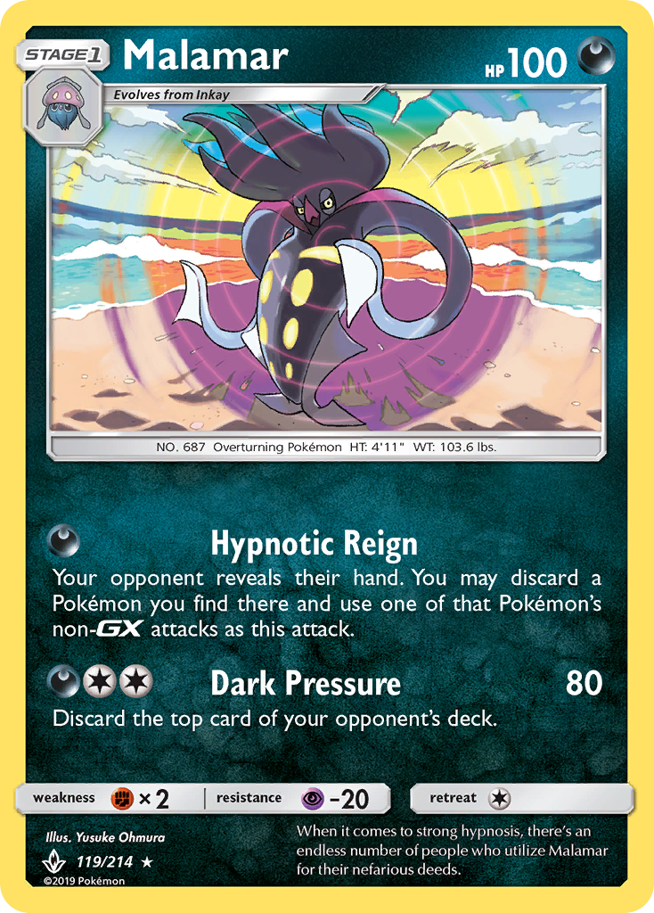 Malamar - 119/214 - Unbroken Bonds SM10 - Rare Holo