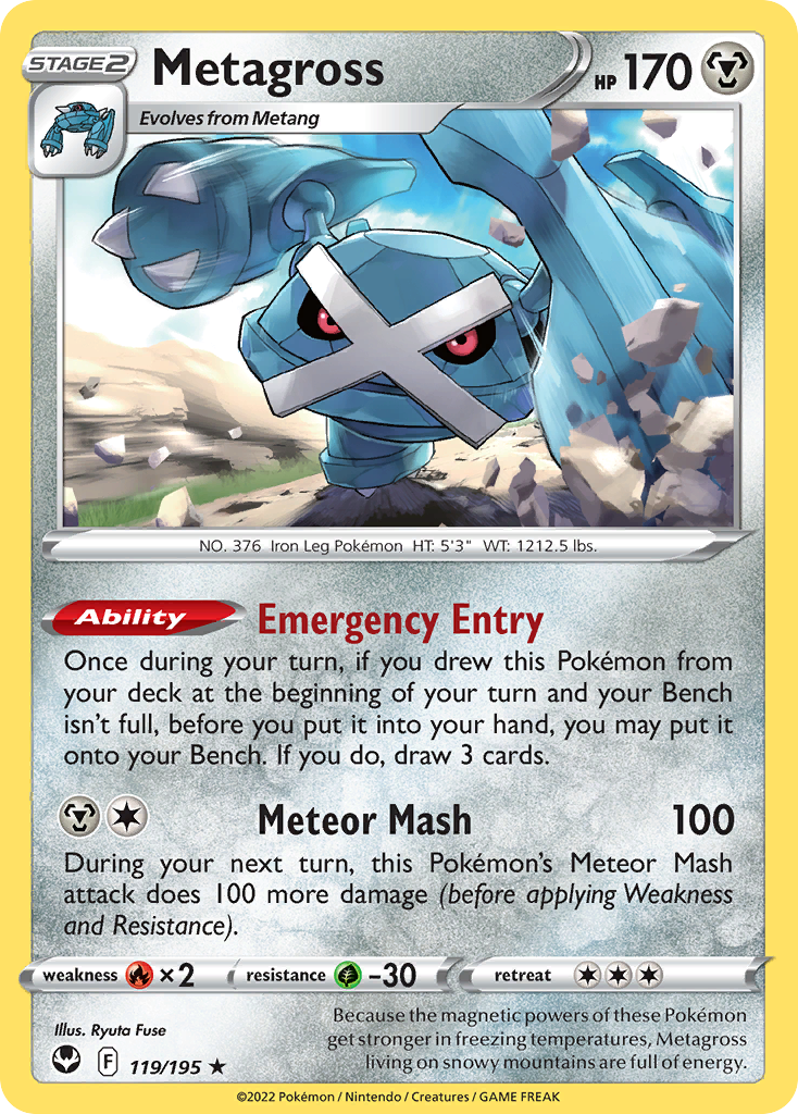 Metagross - 119/195 - Silver Tempest SWSH12 - Rare Holo