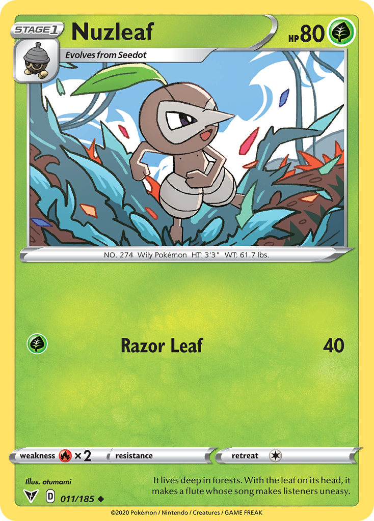 Nuzleaf - 11/185 - Vivid Voltage SWSH4 - Uncommon