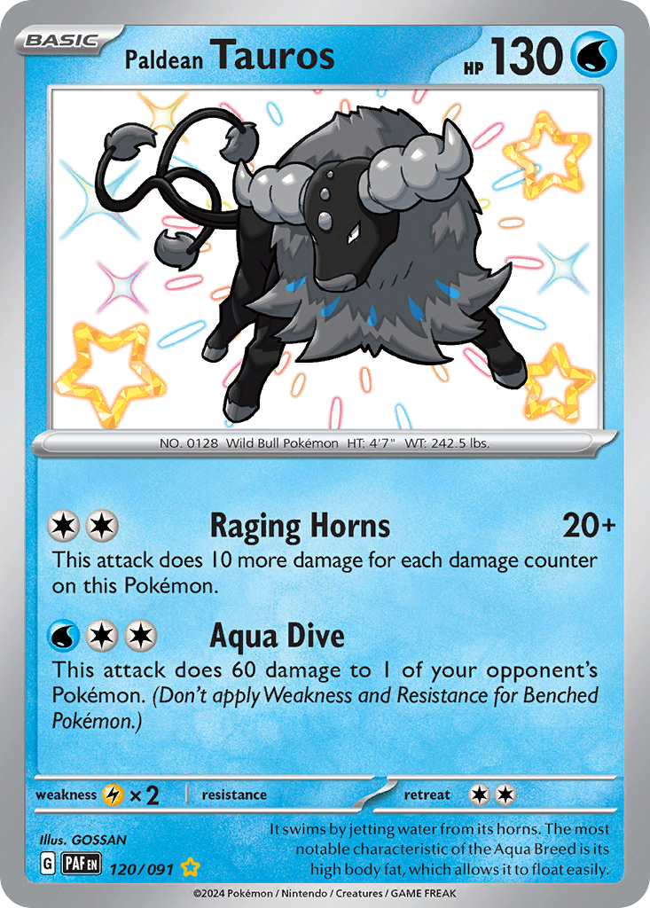 Paldean Tauros - 120/91 - Paldean Fates SV4PT5 - Shiny Rare