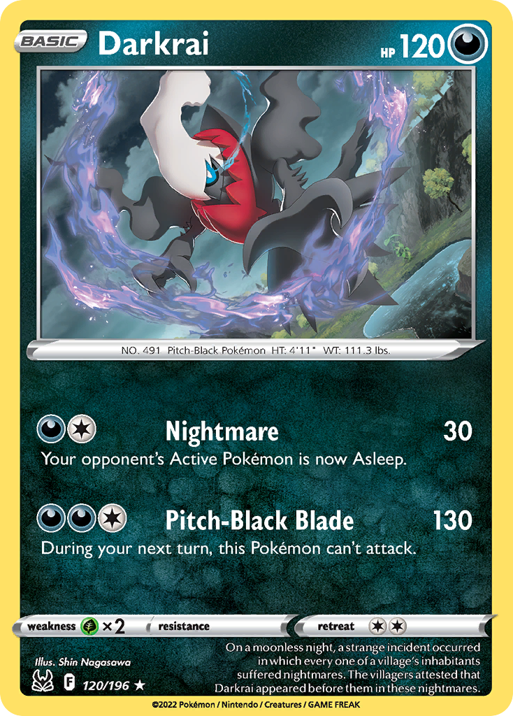 Darkrai - 120/196 - Lost Origin SWSH11 - Rare Holo