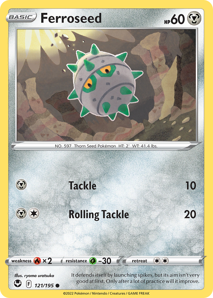 Ferroseed - 121/195 - Silver Tempest SWSH12 - Common