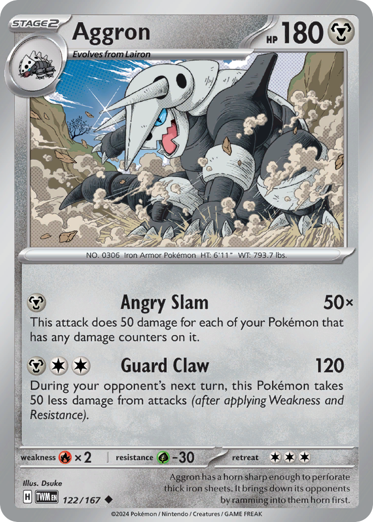 Aggron - 122/167 - Twilight Masquerade SV6 - Uncommon