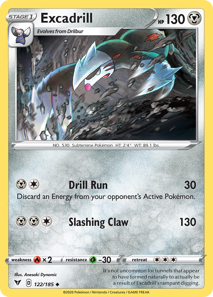 Excadrill - 122/185 - Vivid Voltage SWSH4 - Uncommon