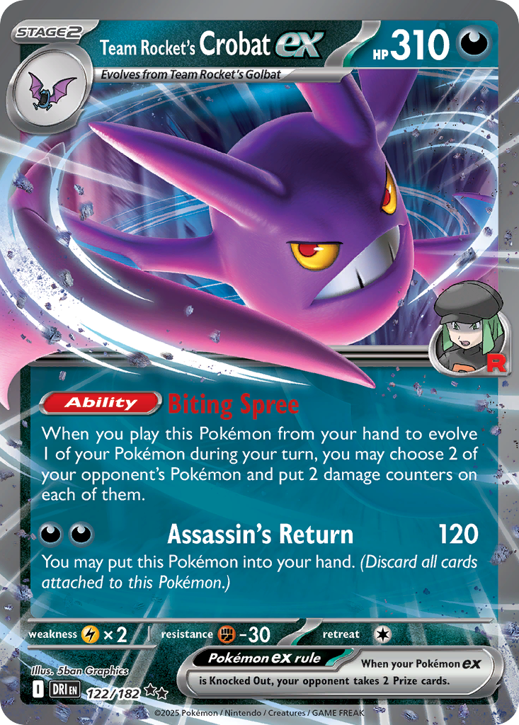 Team Rocket's Crobat ex - 122/182 - Destined Rivals SV10 - Double Rare