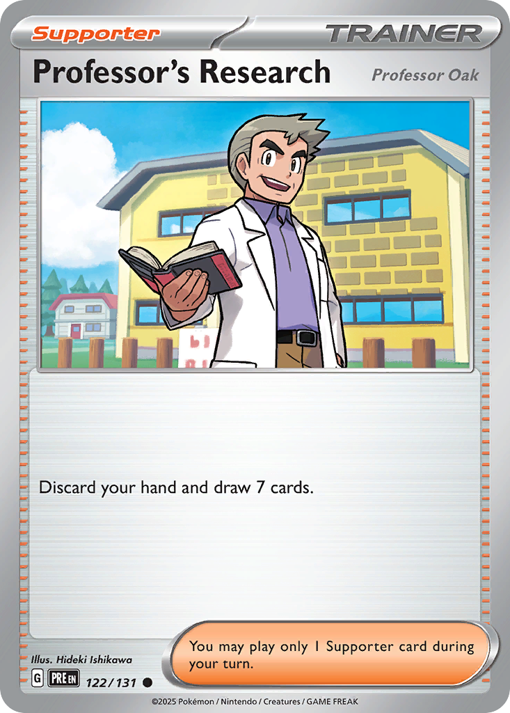 Carta Pokémon Professor's Research de Prismatic Evolutions #122