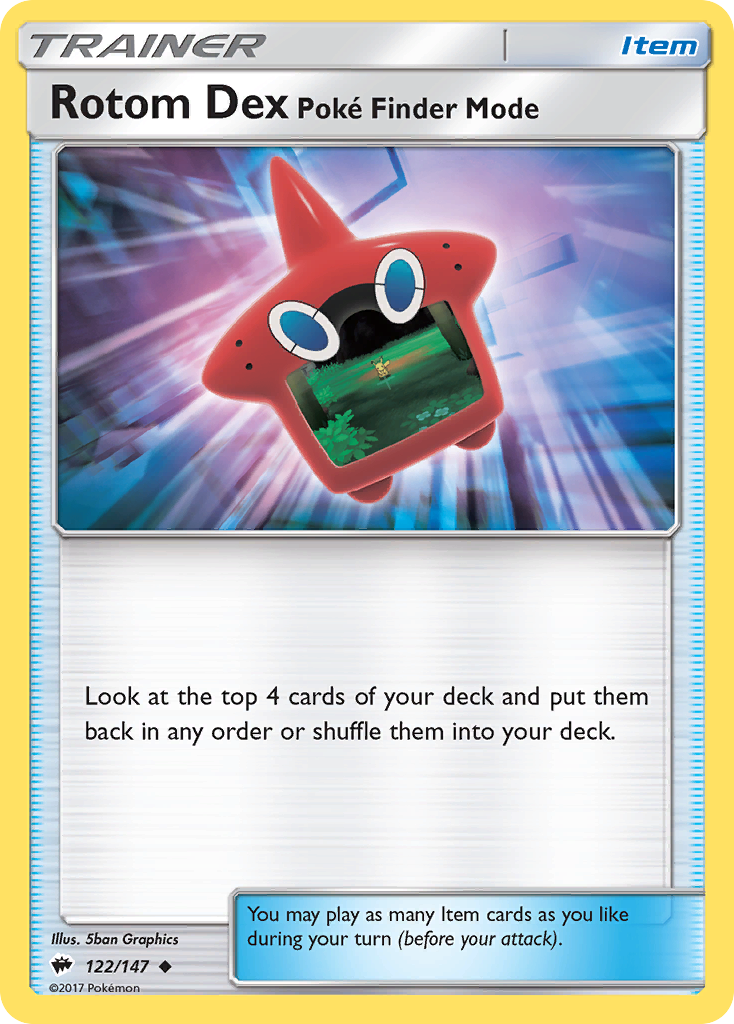 Rotom Dex Poké Finder Mode - 122/147 - Burning Shadows SM3 - Uncommon