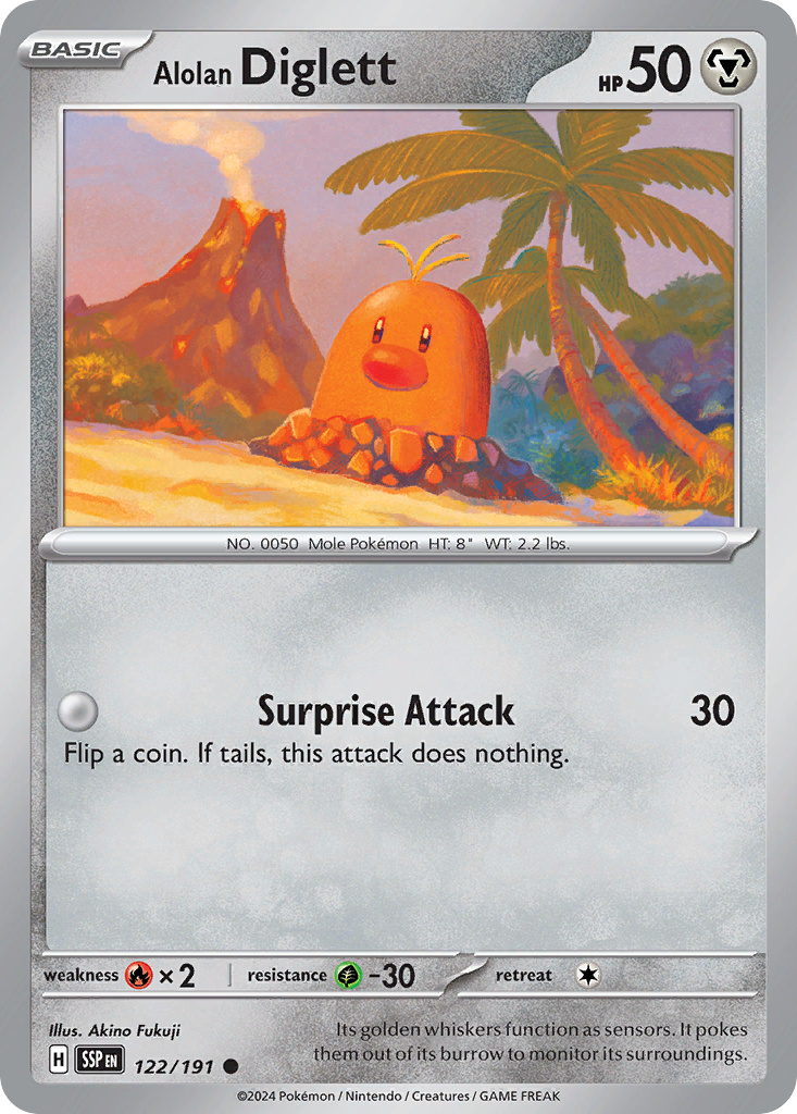 Alolan Diglett - 122/191 - Surging Sparks SV8 - Common