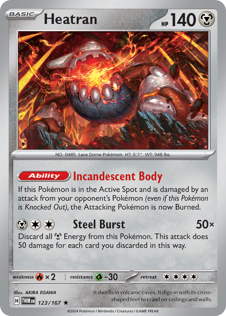 Heatran - 123/167 - Twilight Masquerade SV6 - Rare