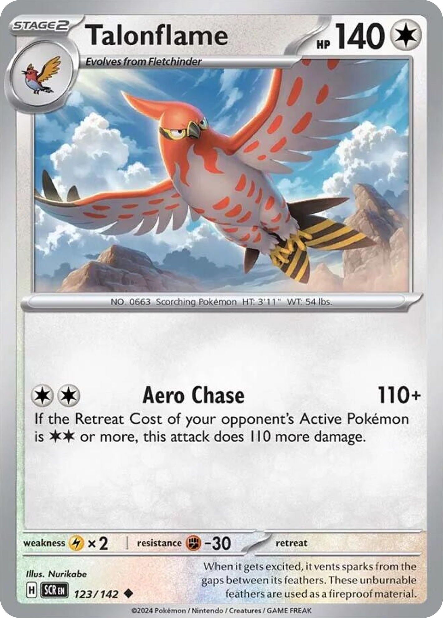 Talonflame - 123/142 - Stellar Crown SV7 - Uncommon