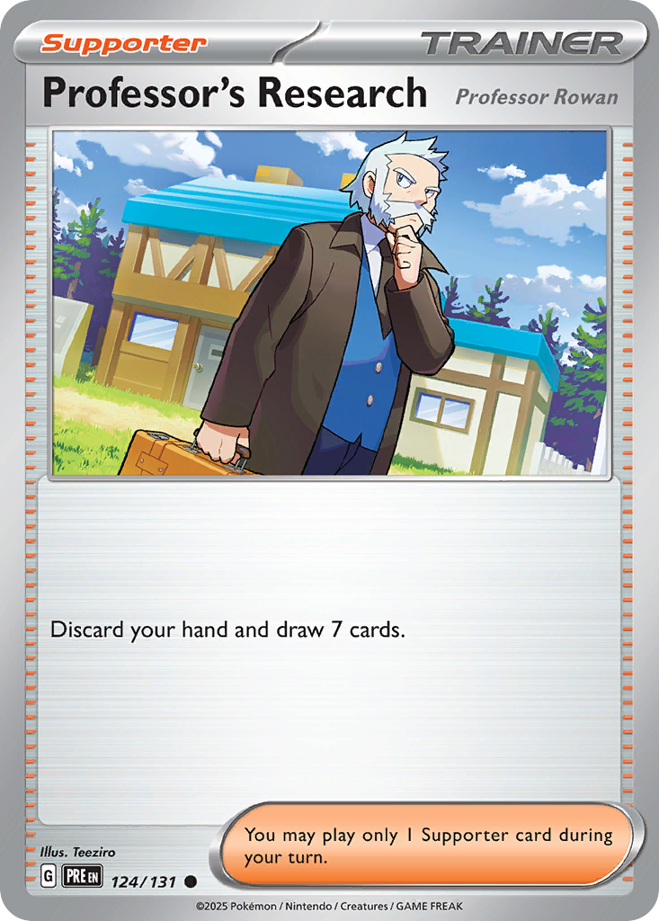 Carta Pokémon Professor's Research de Prismatic Evolutions #124