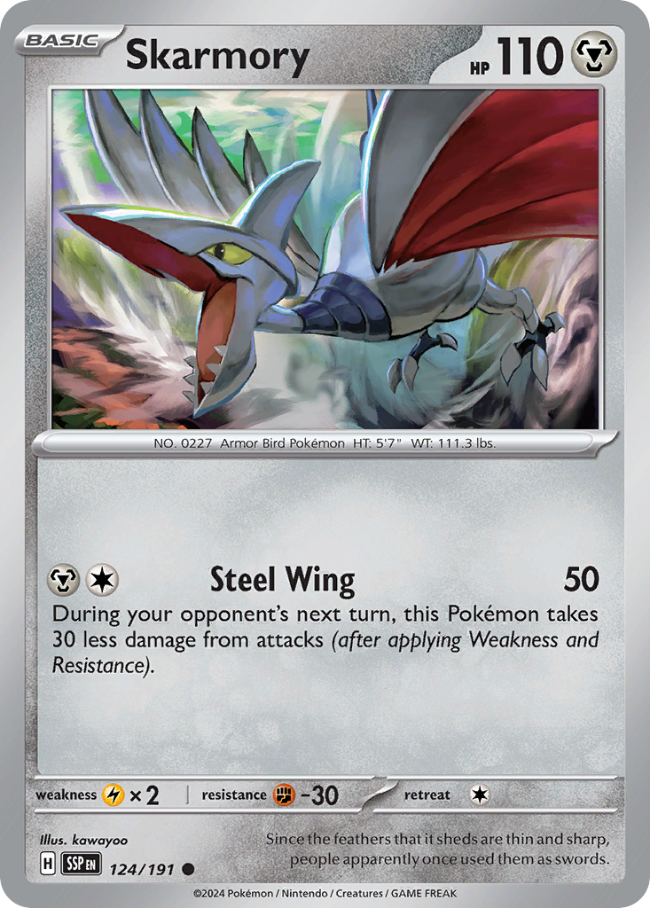 Skarmory - 124/191 - Surging Sparks SV8 - Common