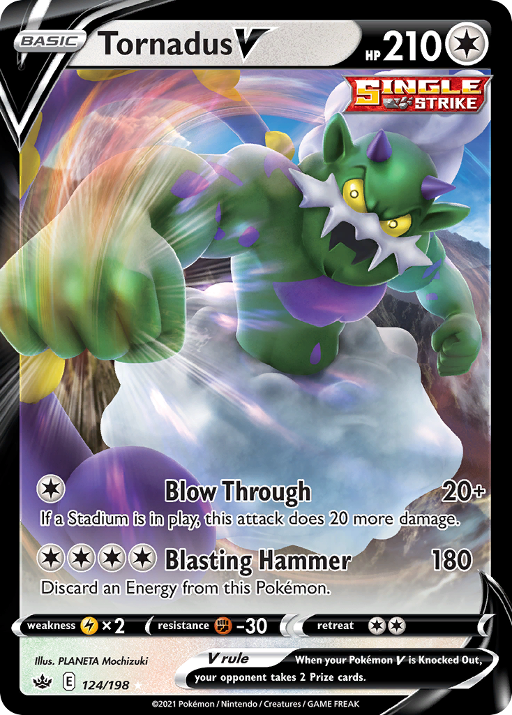 Tornadus V - 124/198 - Chilling Reign SWSH6 - Rare Holo V