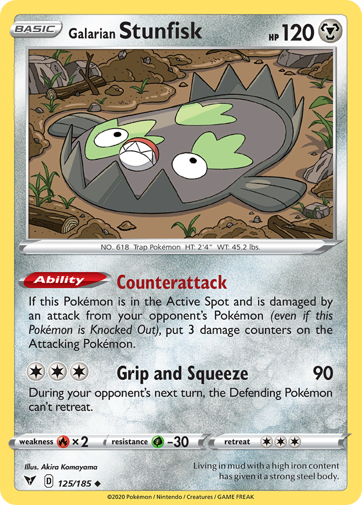 Galarian Stunfisk - 125/185 - Vivid Voltage SWSH4 - Uncommon