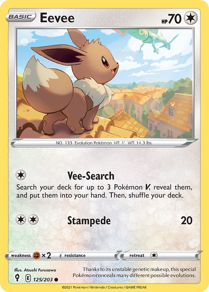 Eevee - 125/203 - Evolving Skies SWSH7 - Common