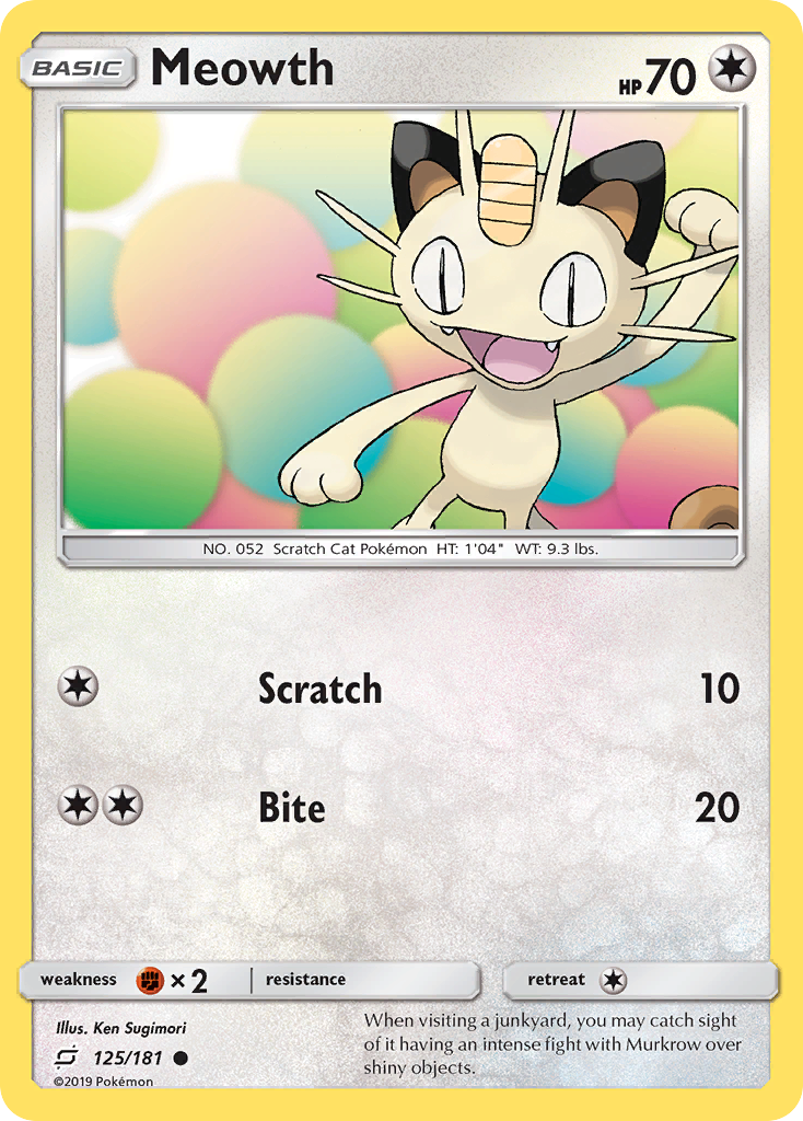 Meowth - 125/181 - Team Up SM9 - Common