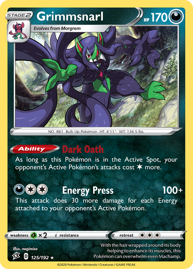 Grimmsnarl - 125/192 - Rebel Clash SWSH2 - Rare Holo