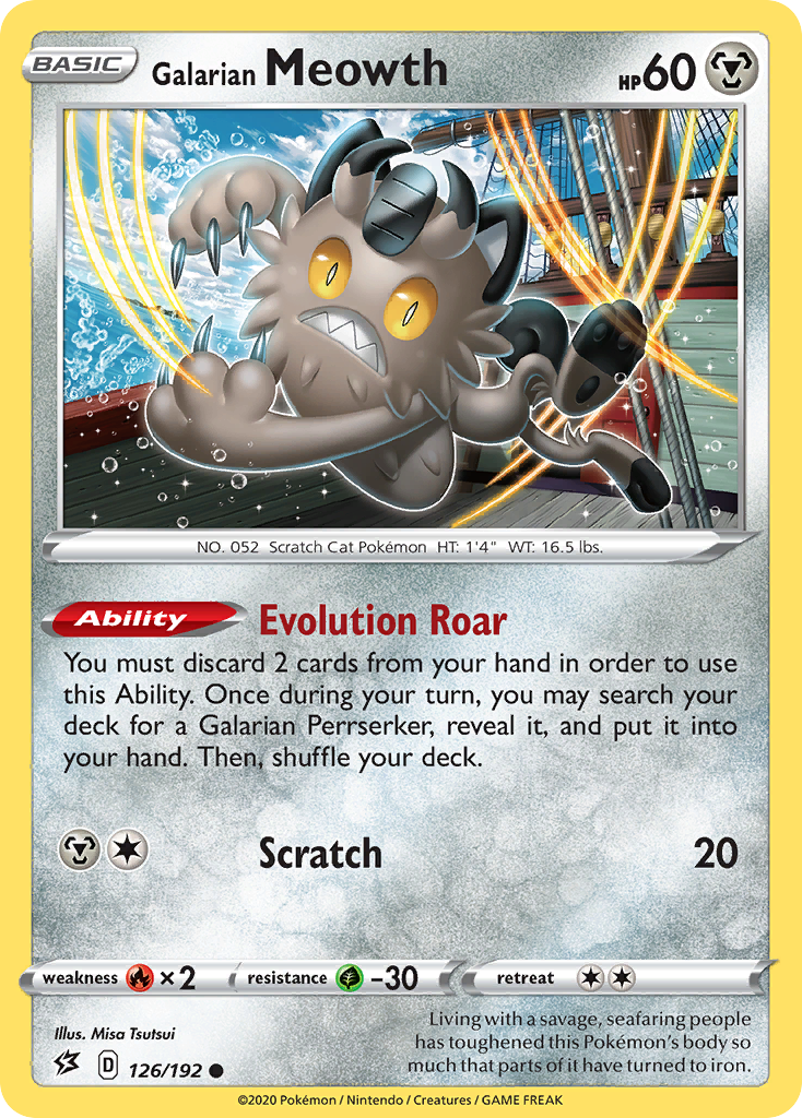 Galarian Meowth - 126/192 - Rebel Clash SWSH2 - Common