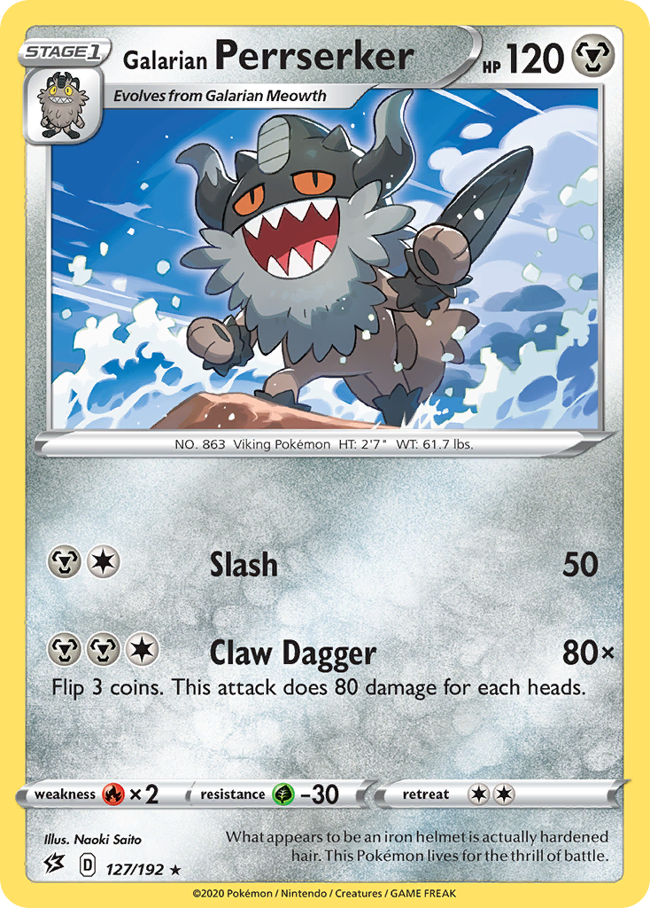 Galarian Perrserker - 127/192 - Rebel Clash SWSH2 - Rare