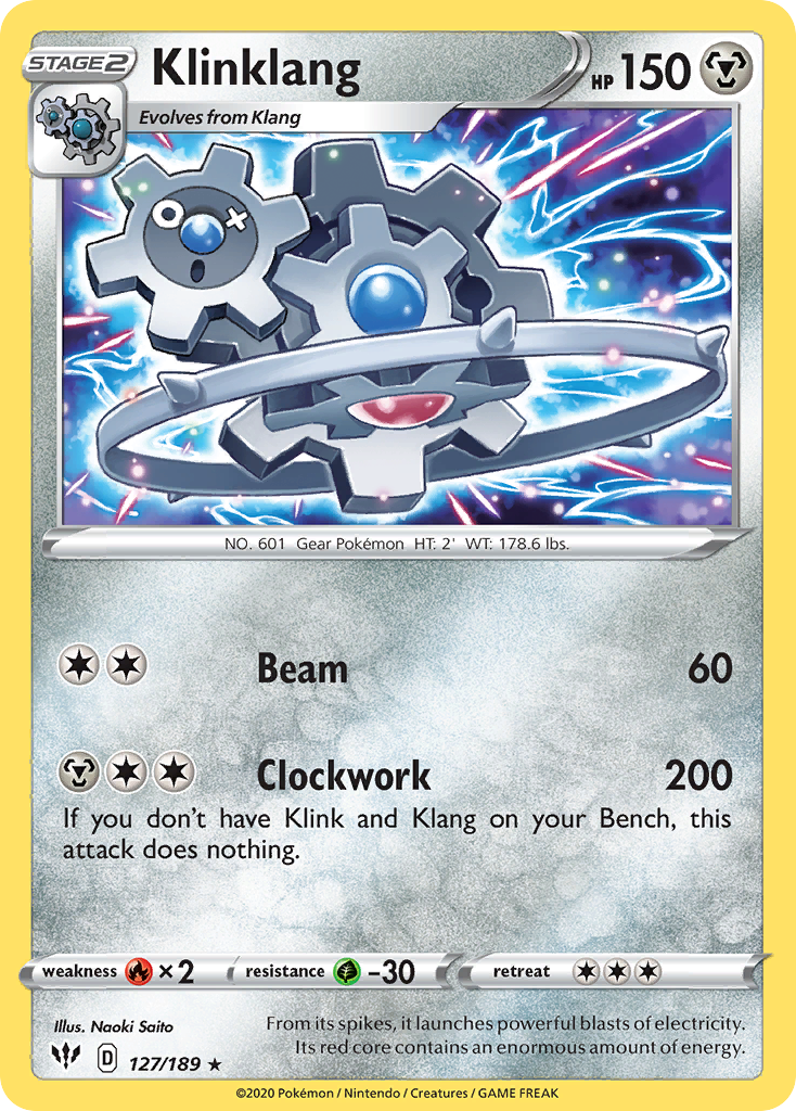 Klinklang - 127/189 - Darkness Ablaze SWSH3 - Rare