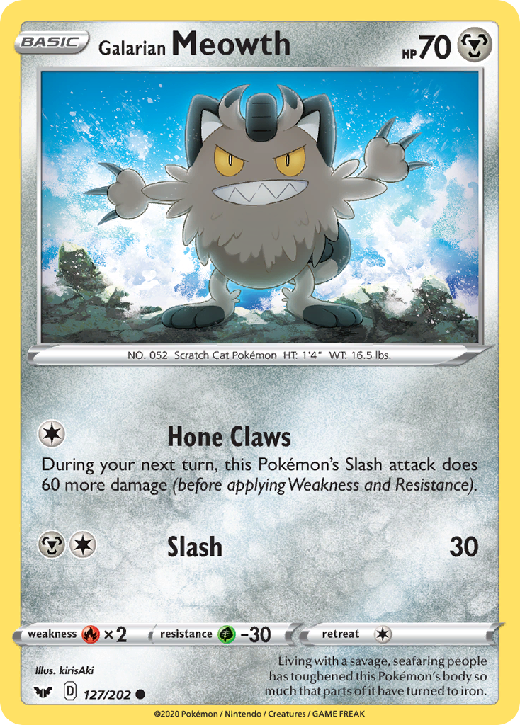 Galarian Meowth - 127/202 - Sword & Shield SWSH1 - Common
