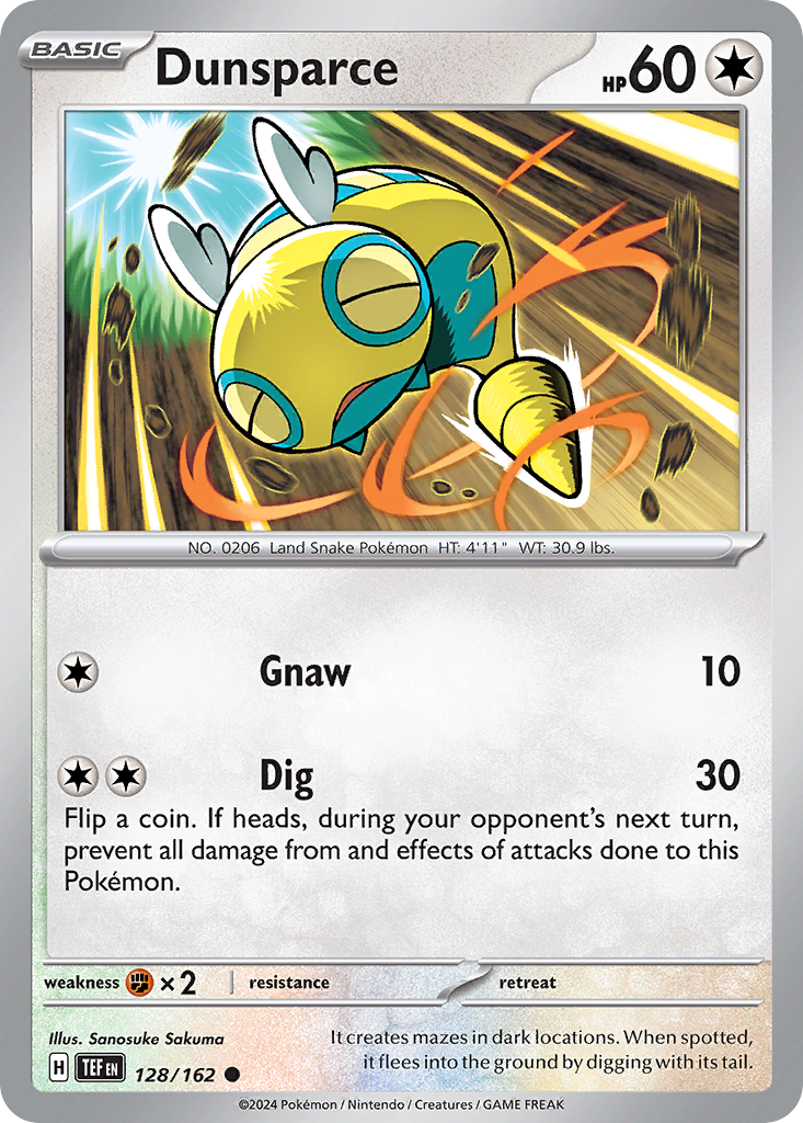 Carta Pokémon Dunsparce de Temporal Forces #128