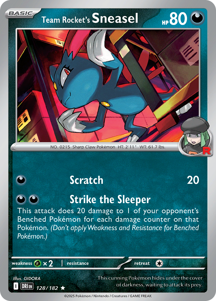 Team Rocket's Sneasel - 128/182 - Destined Rivals SV10 - Rare