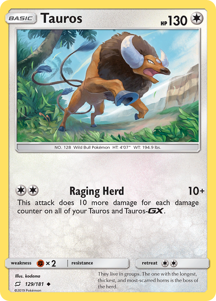 Tauros - 129/181 - Team Up SM9 - Uncommon