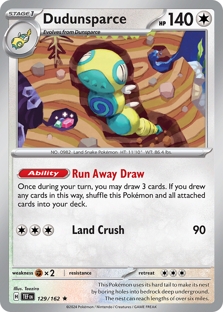 Carta Pokémon Dudunsparce de Temporal Forces #129