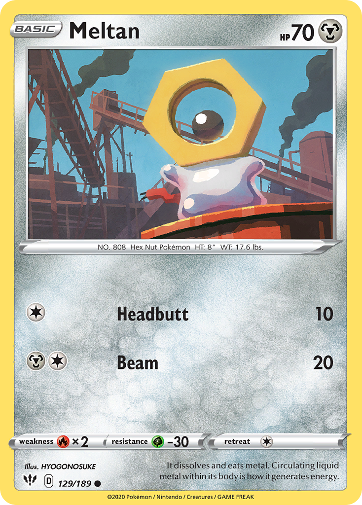 Meltan - 129/189 - Darkness Ablaze SWSH3 - Common