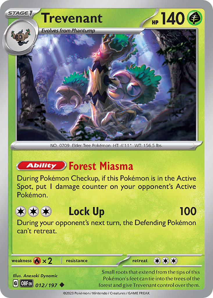 Trevenant - 12/197 - Obsidian Flames SV3 - Uncommon