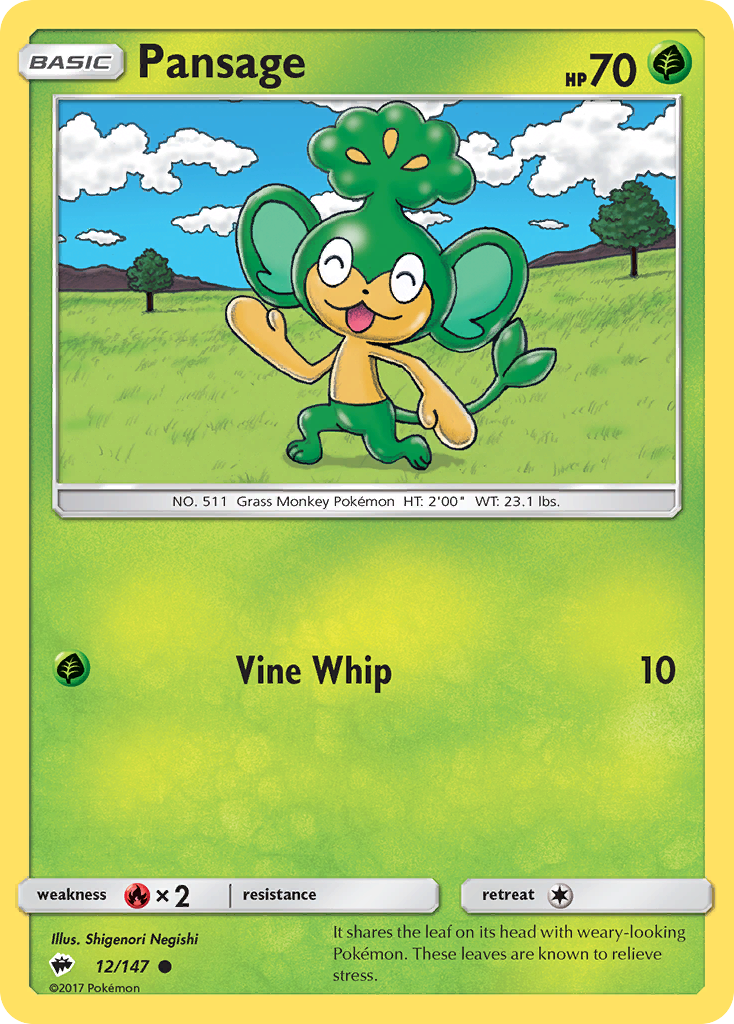 Pansage - 12/147 - Burning Shadows SM3 - Common