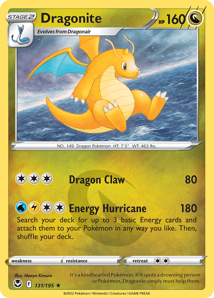 Dragonite - 131/195 - Silver Tempest SWSH12 - Rare Holo