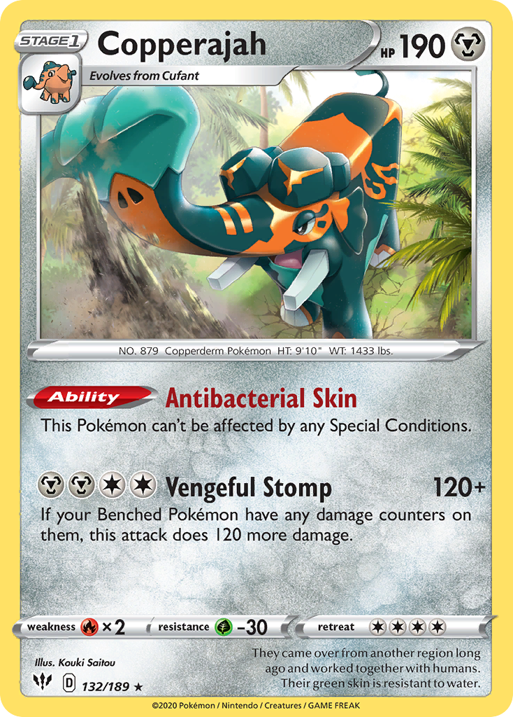 Copperajah - 132/189 - Darkness Ablaze SWSH3 - Rare Holo