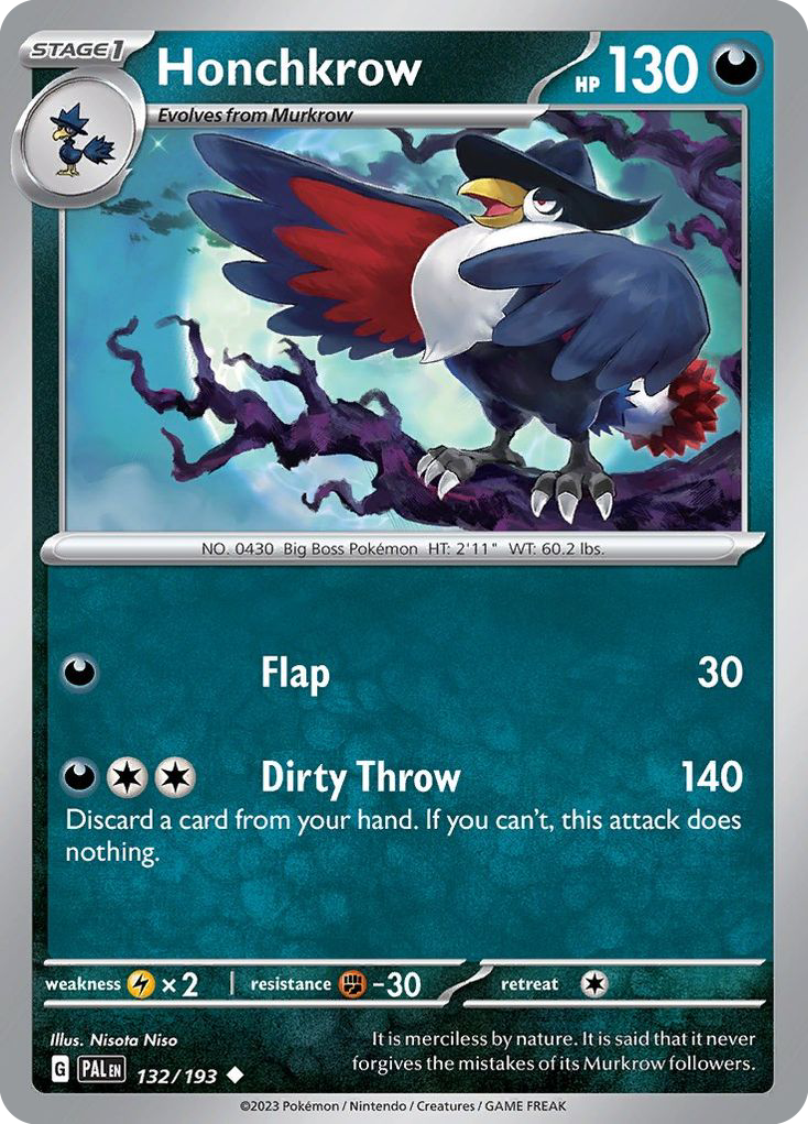 Honchkrow - 132/193 - Paldea Evolved SV2 - Uncommon