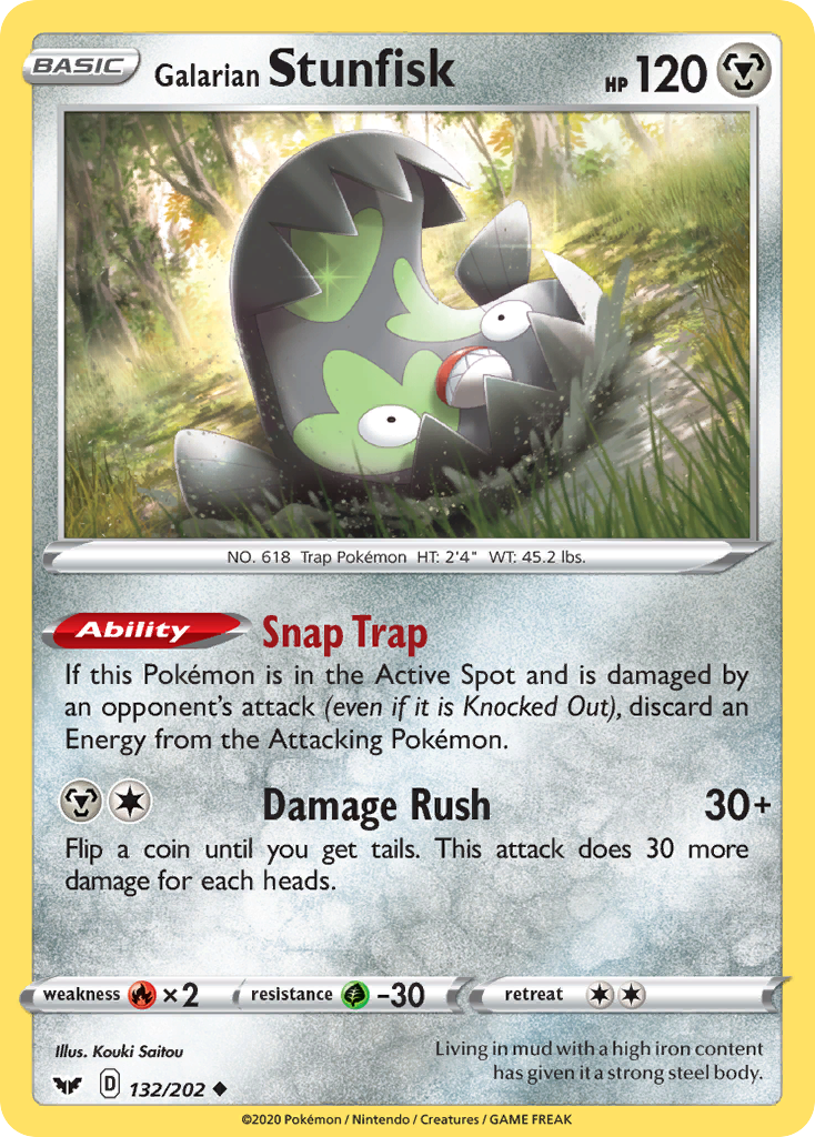 Galarian Stunfisk - 132/202 - Sword & Shield SWSH1 - Uncommon
