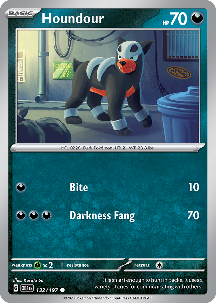 Houndour - 132/197 - Obsidian Flames SV3 - Common