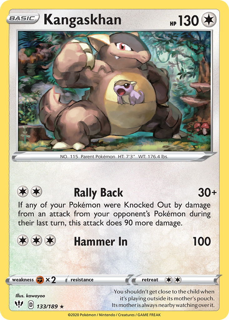 Kangaskhan - 133/189 - Darkness Ablaze SWSH3 - Rare Holo