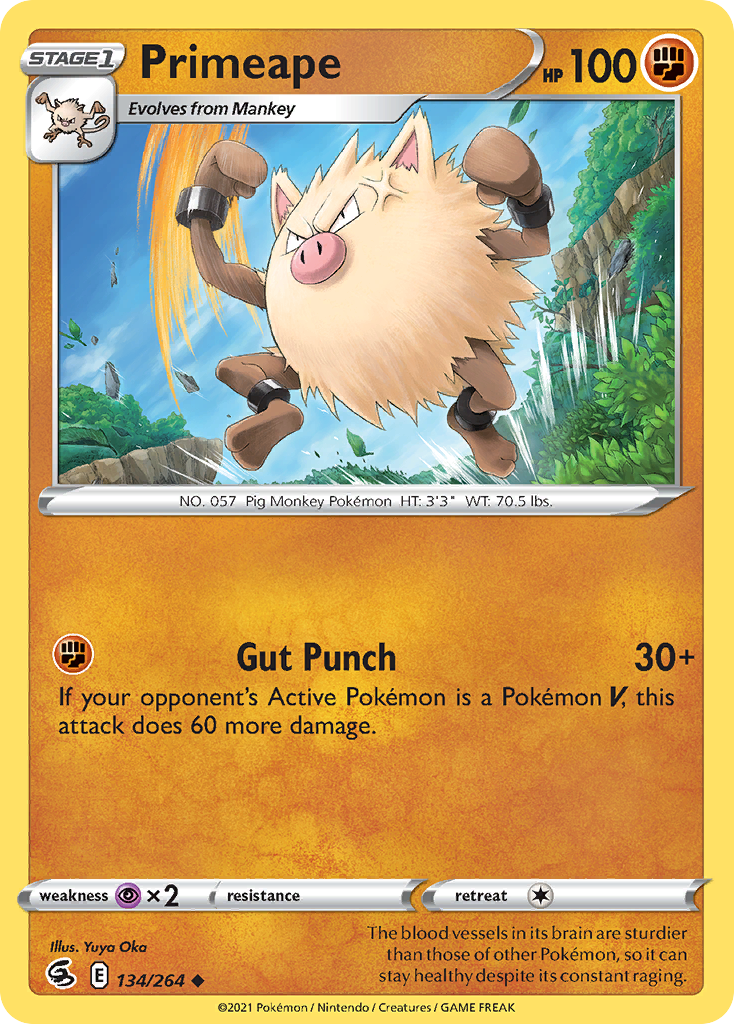 Primeape - 134/264 - Fusion Strike SWSH8 - Uncommon
