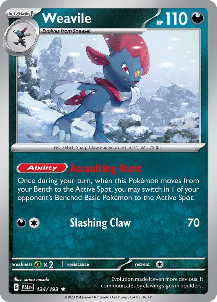 Weavile - 134/193 - Paldea Evolved SV2 - Rare