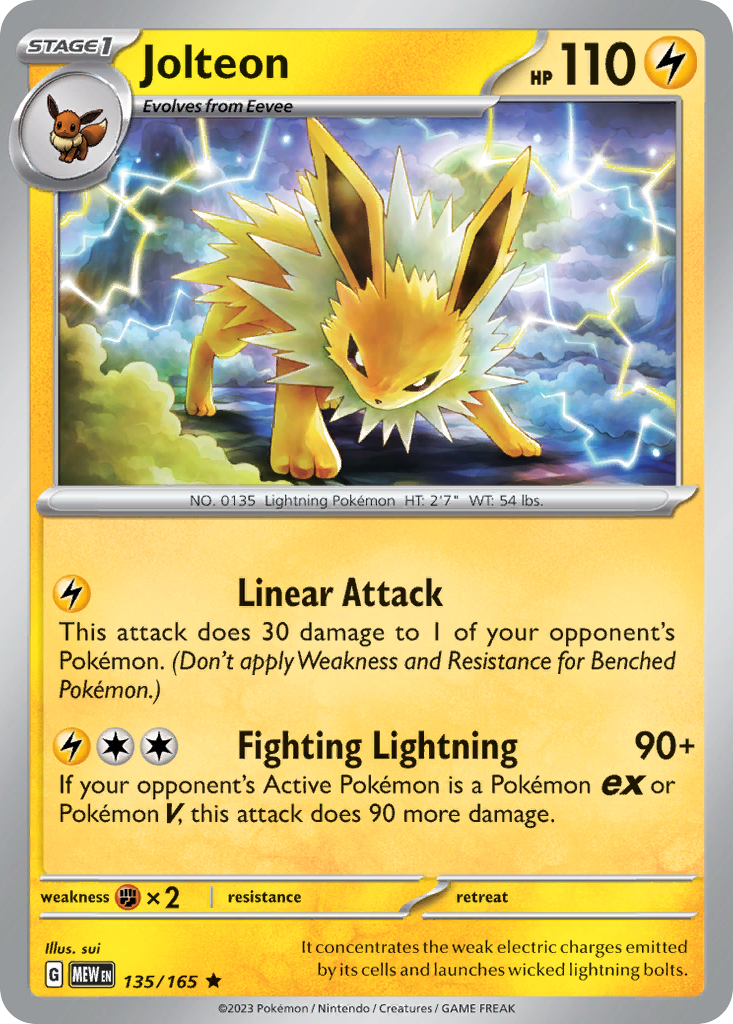 Jolteon - 135/165 - 151 SV3PT5 - Rare