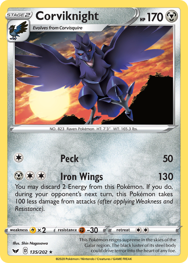Corviknight - 135/202 - Sword & Shield SWSH1 - Rare