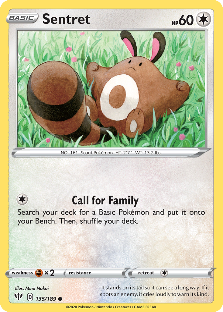 Sentret - 135/189 - Darkness Ablaze SWSH3 - Common